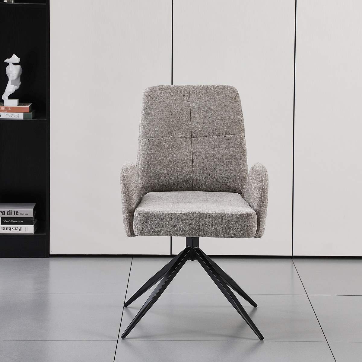 Boston Chair with 360 Executive Spin and Armrest, Grey