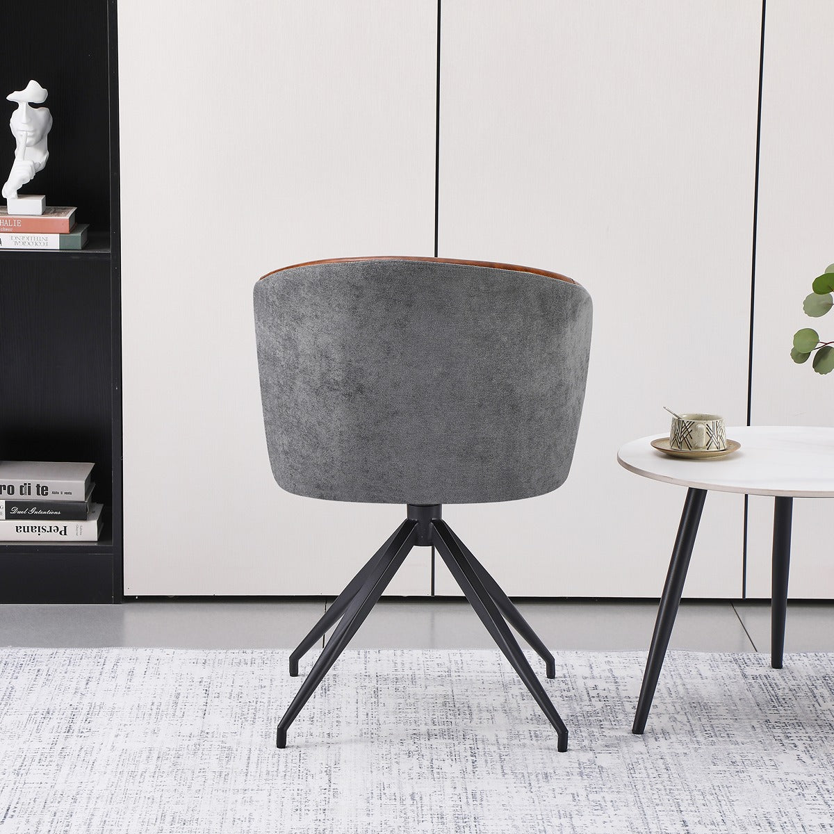 Harvey Scoop Chair Pu + Grey