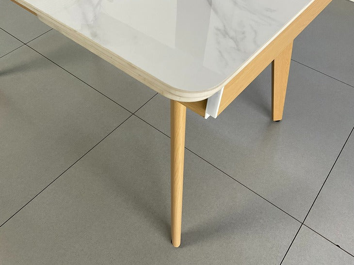 Nordic Minimalist Marble Effect Dining Set