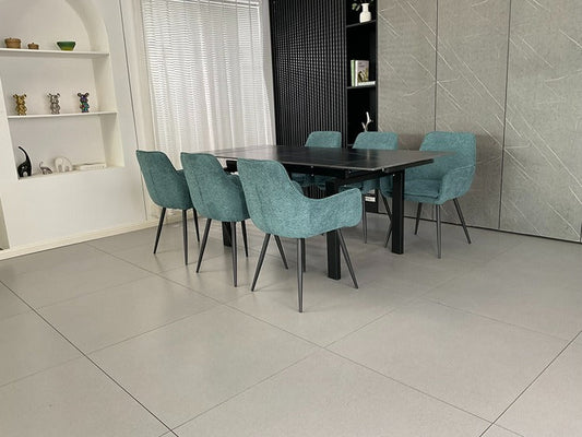 Marlow Black Ceramic Dining Set with Francis Chairs