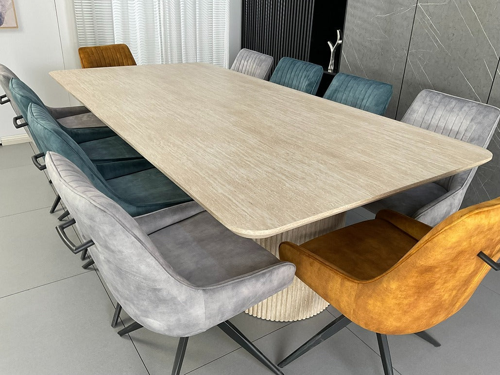 Windsor Natural Ash Dining Set with Mixed Colour Russell Chair