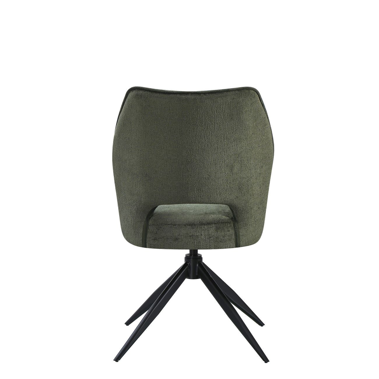 Oxford Black and 6 Tulip Chairs without Armrest Green Dining Set