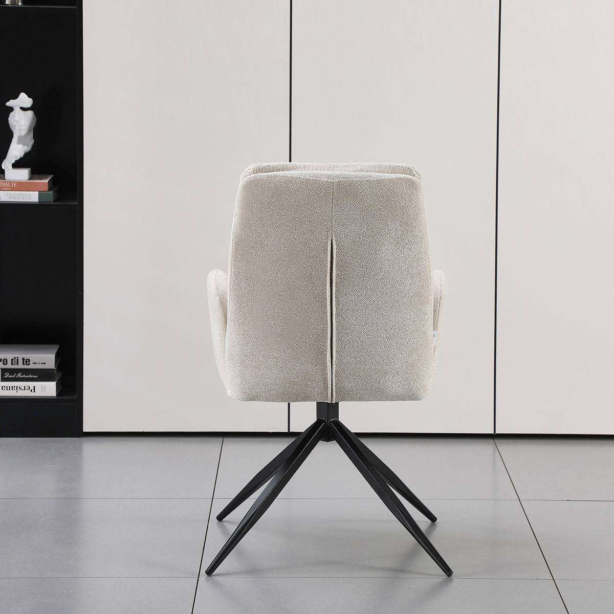 Boston Chair with 360 Executive Spin and Armrest, Cream