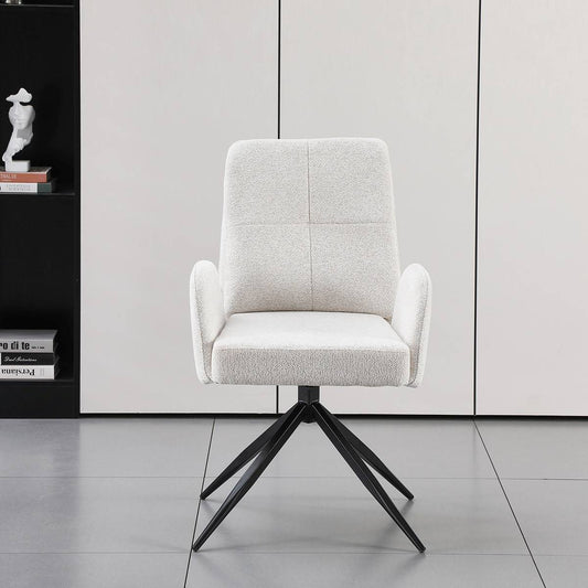 Boston Chair with 360 Executive Spin and Armrest, White