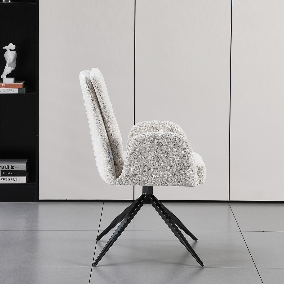 Boston Chair with 360 Executive Spin and Armrest, White