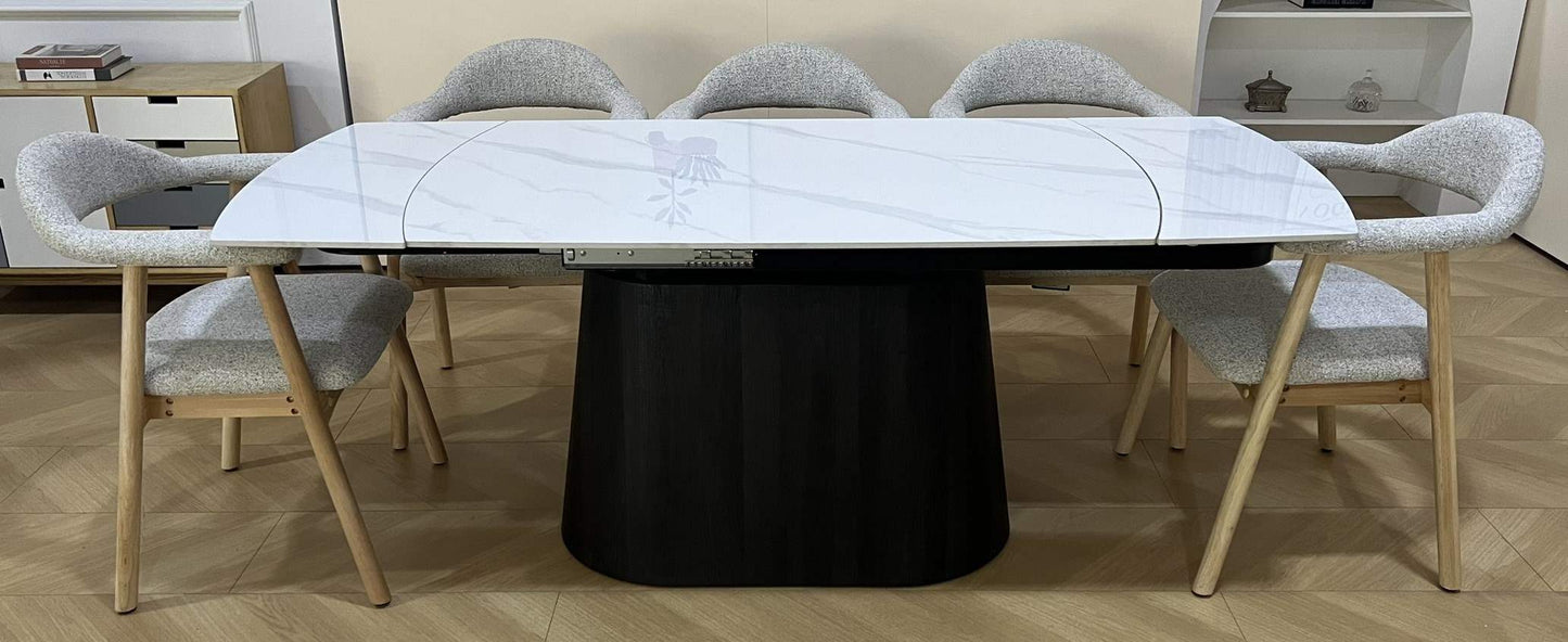 Cleo Twist Dining Set White with Mixed Colour Hendrix Chairs