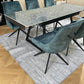 Douglas Dining Table Set Green with 6 Russell 360 Auto Spin Chairs Green