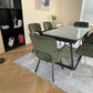 Douglas Dining Table Set Green with 6 Brutas 360 Auto Spin Chairs Green