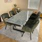 Douglas Dining Table Set Green with 6 Brutas 360 Auto Spin Chairs Green