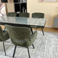 Douglas Dining Table Set Green with 6 Brutas 360 Auto Spin Chairs Green