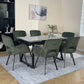 Douglas Dining Table Set Green with 6 Brutas 360 Auto Spin Chairs Green