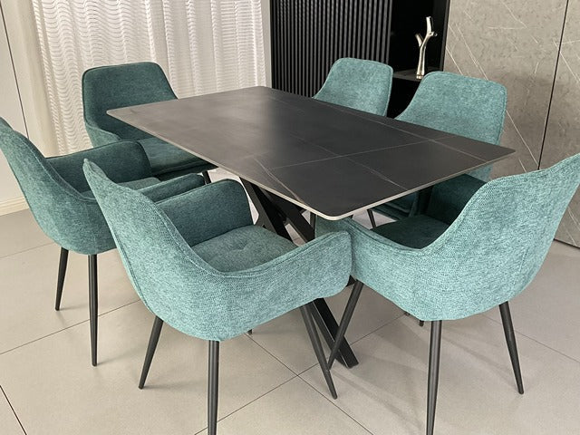 Joshua Ceramic Dining Set Black