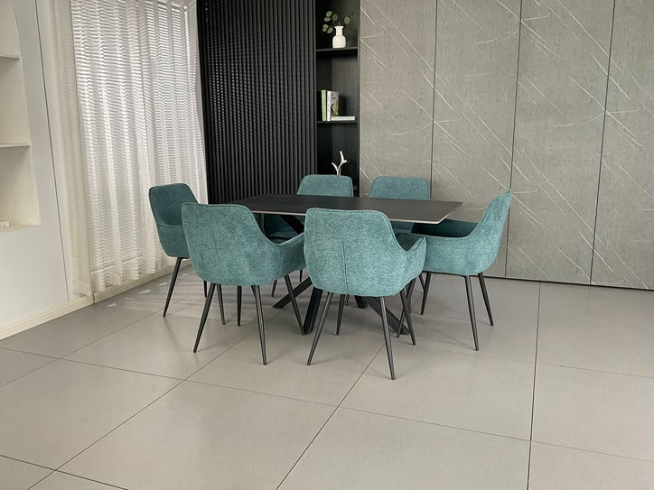 Joshua Ceramic Dining Set Black