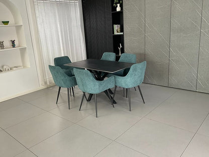 Joshua Ceramic Dining Set Black