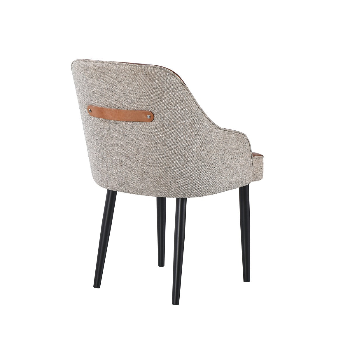 Harrison Dining Chair, PU Brown front and Herve22 Grey Back