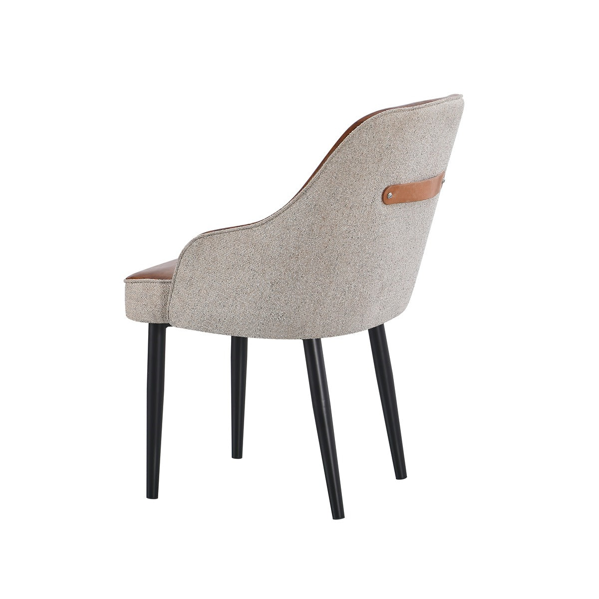 Harrison Dining Chair, PU Brown front and Herve22 Grey Back
