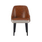 Harrison Dining Chair, PU Brown front and Herve22 Grey Back