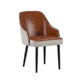 Harrison Dining Chair, PU Brown front and Herve22 Grey Back