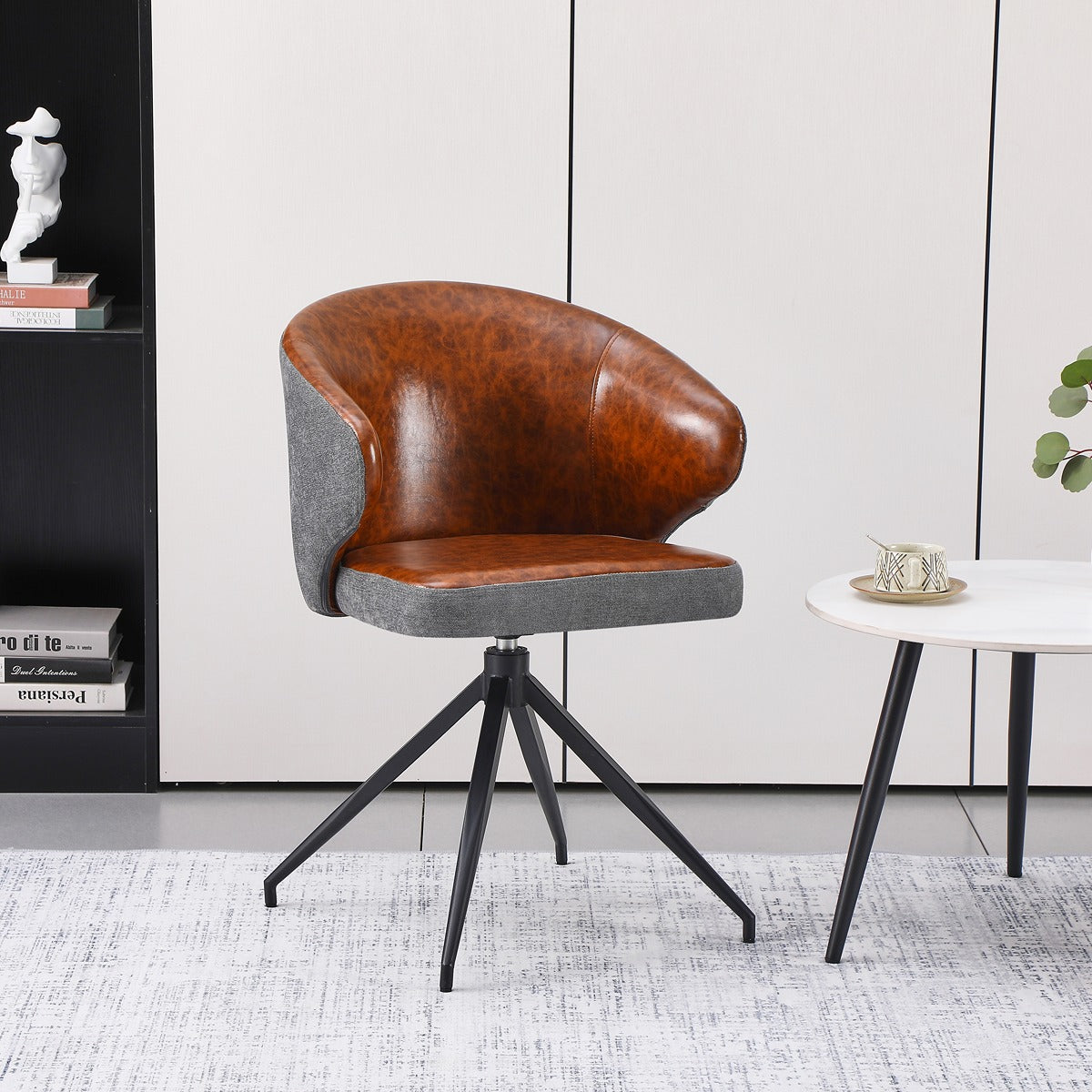 Harvey Scoop Chair Pu + Grey