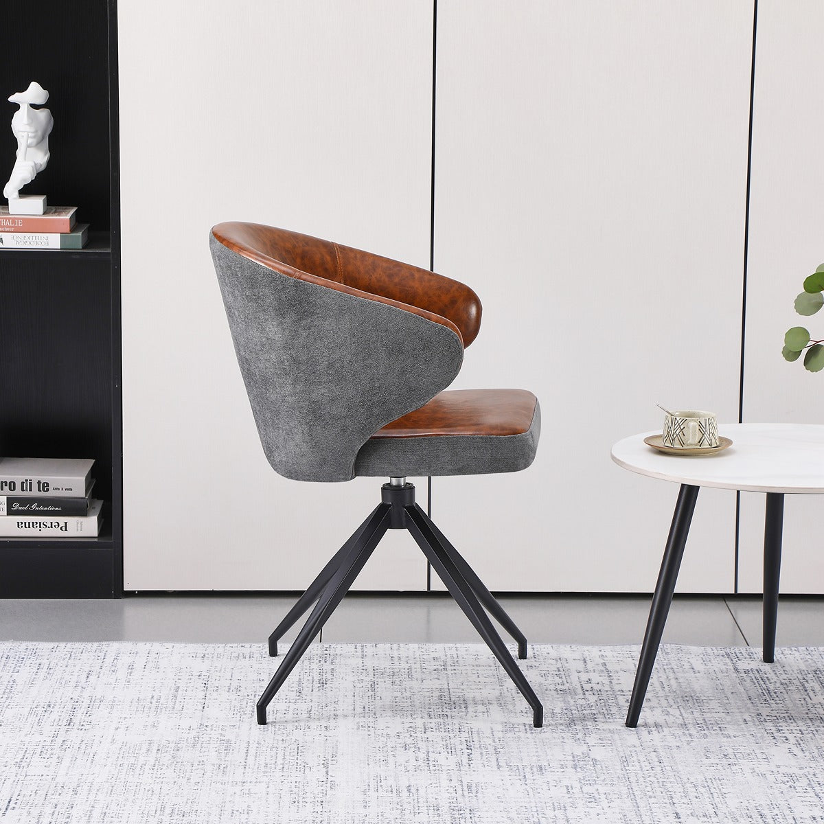 Harvey Scoop Chair Pu + Grey