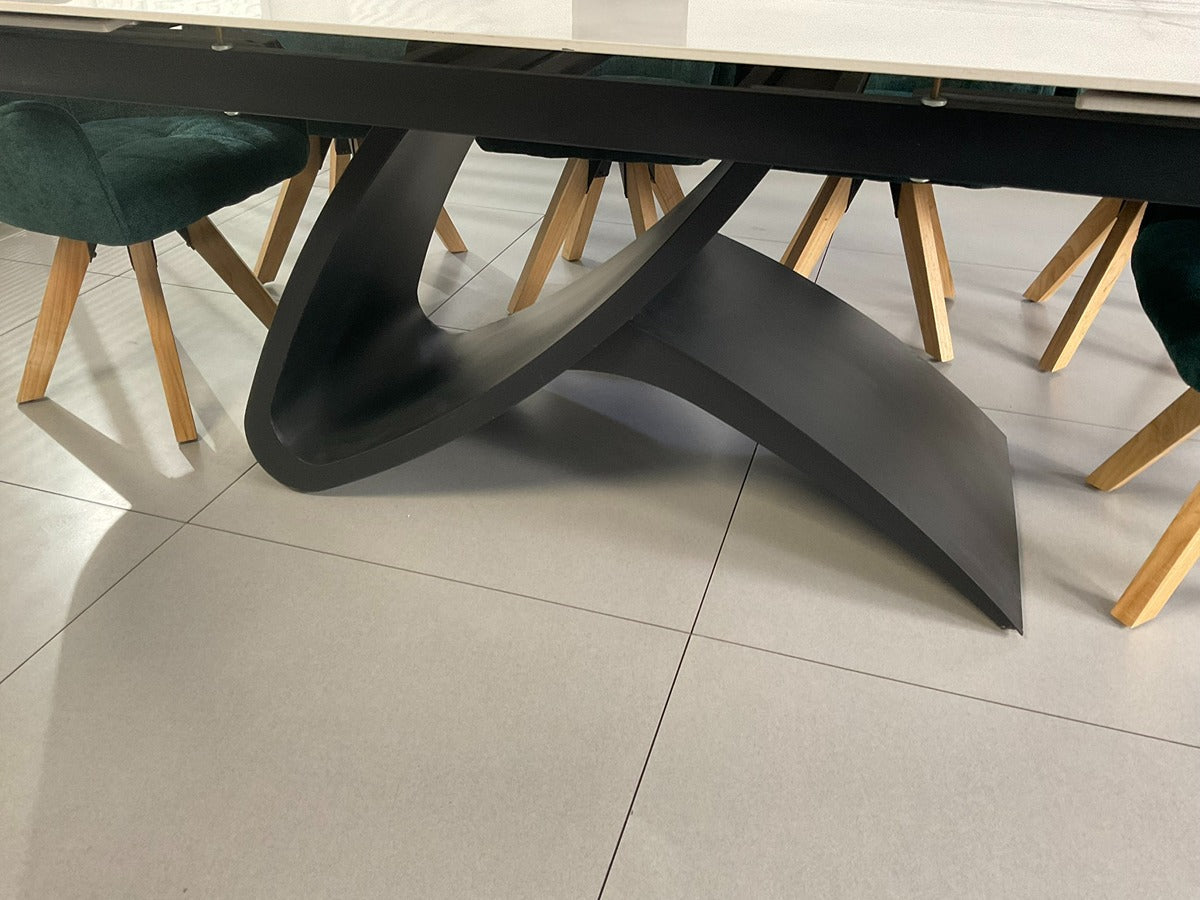 Semi Infinity Marble Effect Dining Set with Francis Chairs