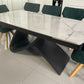 Semi Infinity Marble Effect Dining Set with Francis Chairs