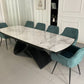 Semi Infinity Marble Effect Dining Set with Francis Chairs