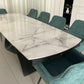 Semi Infinity Marble Effect Dining Set with Francis Chairs