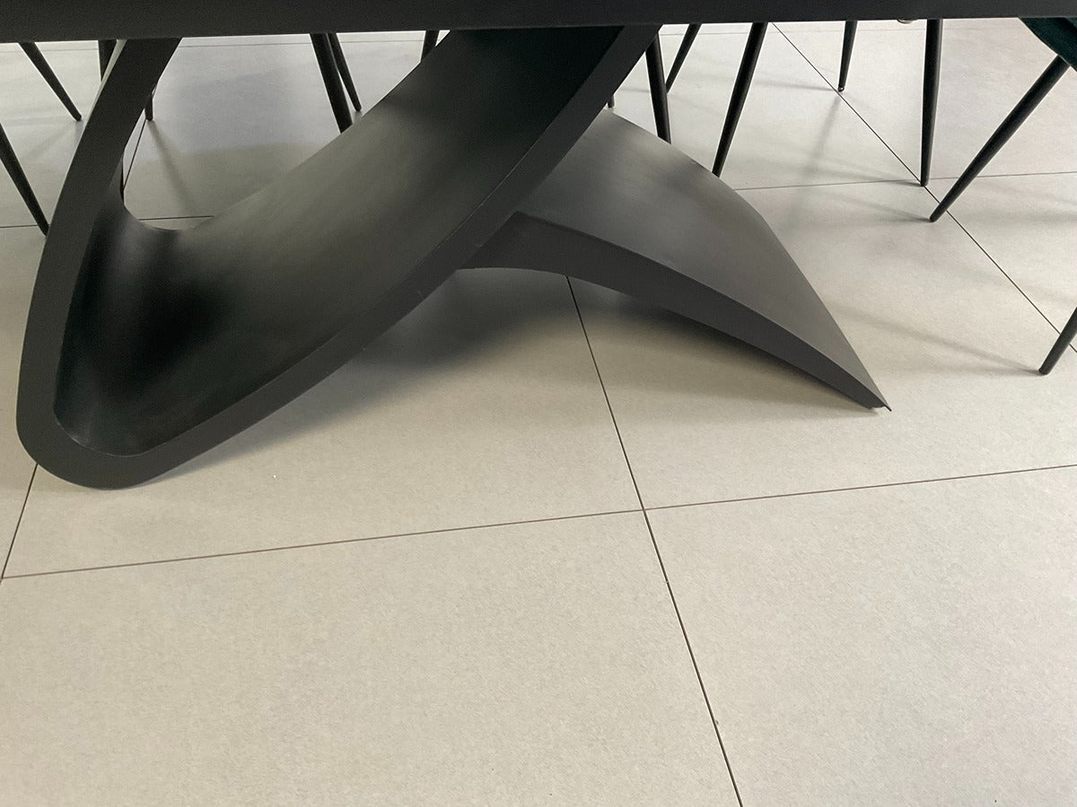 Semi Infinity Marble Effect Dining Set with Francis Chairs