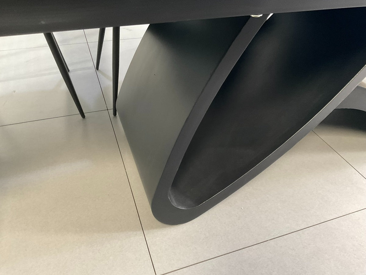 Semi Infinity Marble Effect Dining Set with Francis Chairs