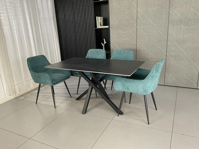 Joshua Ceramic Dining Set Black