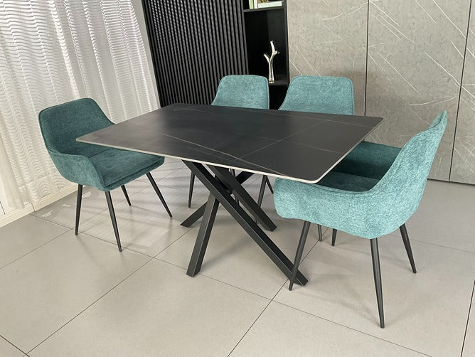 Joshua Ceramic Dining Set Black