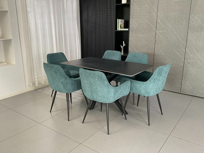 Joshua Ceramic Dining Set Black