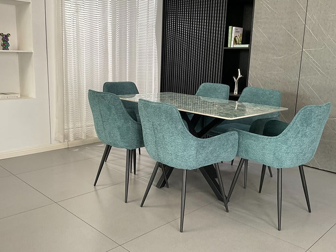 Joshua Ceramic Dining Set Onyx Green