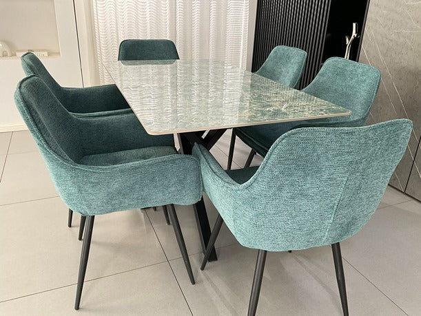 Joshua Ceramic Dining Set Onyx Green