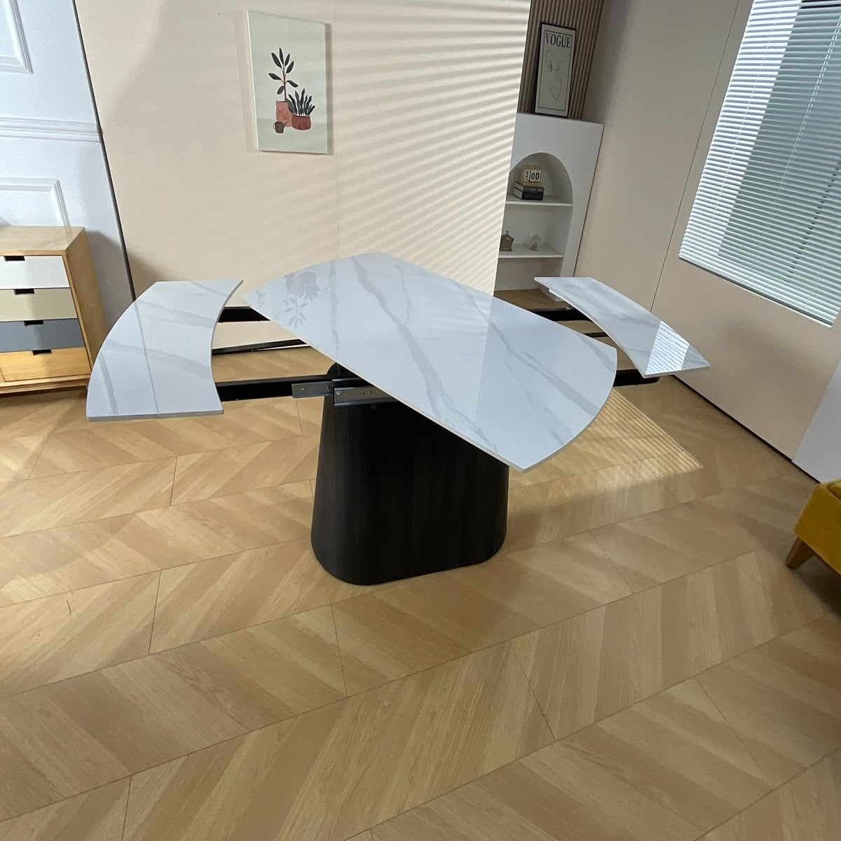 Cleo Twist Dining Set White with Mixed Colour Hendrix Chairs