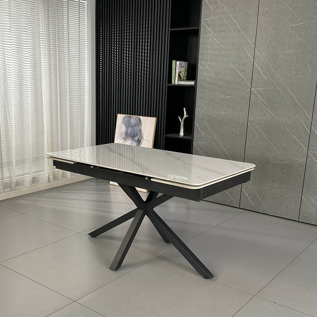 Oxford Black and 6 Hendrix Chairs Hevre 22 Dining Set