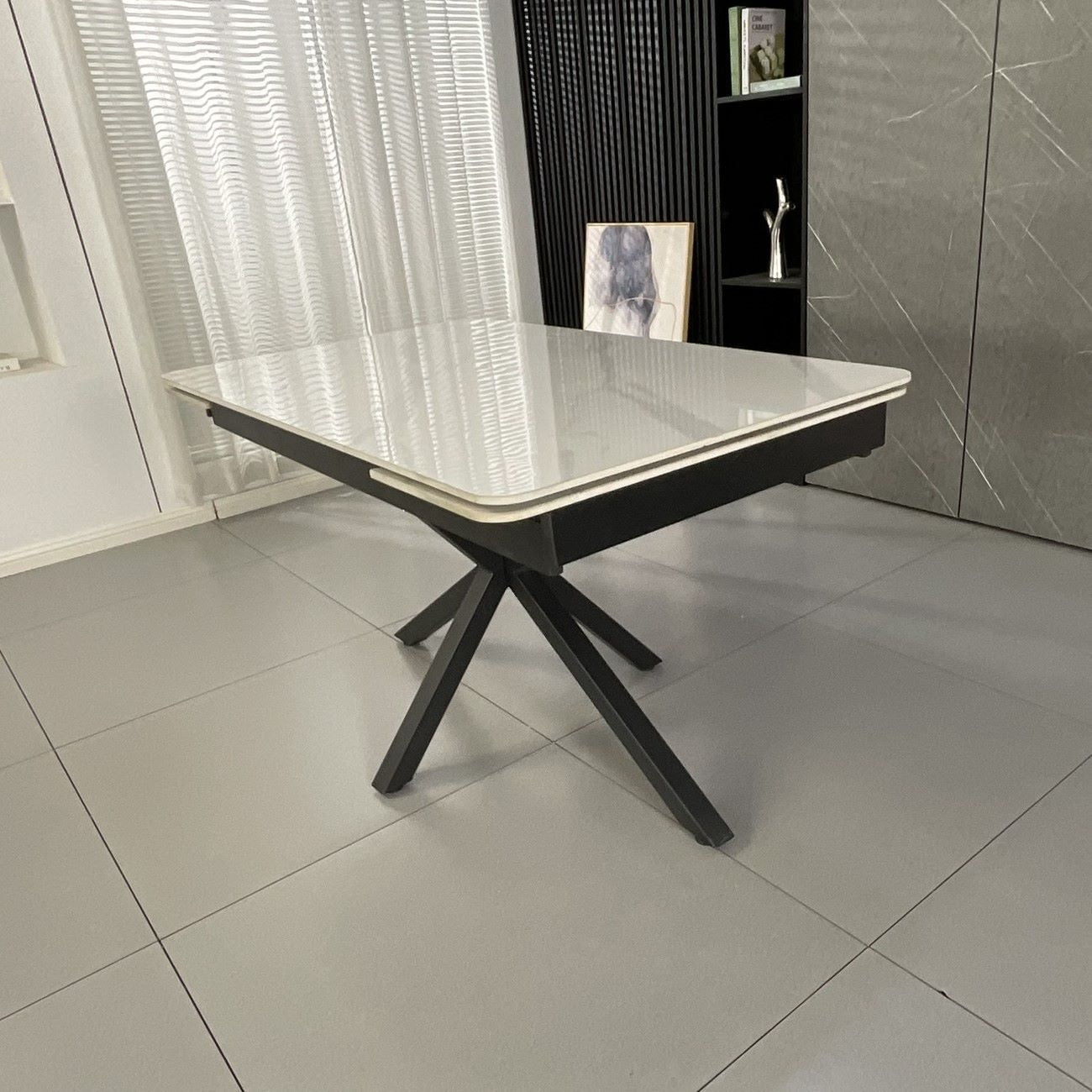 Oxford Black and 6 Brutas Chairs Dining Set