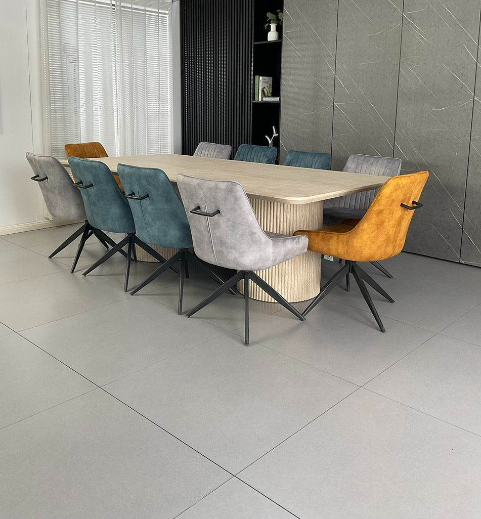 Windsor Natural Ash Dining Set with Mixed Colour Russell Chair