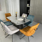 Cleo Twist Wood Dining Set Grey with 6 Mixed Colour Russell Chairs