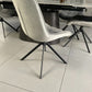 Cleo Twist Wood Dining Set Grey with 6 Grey Larkin 360 Auto Spin Chair