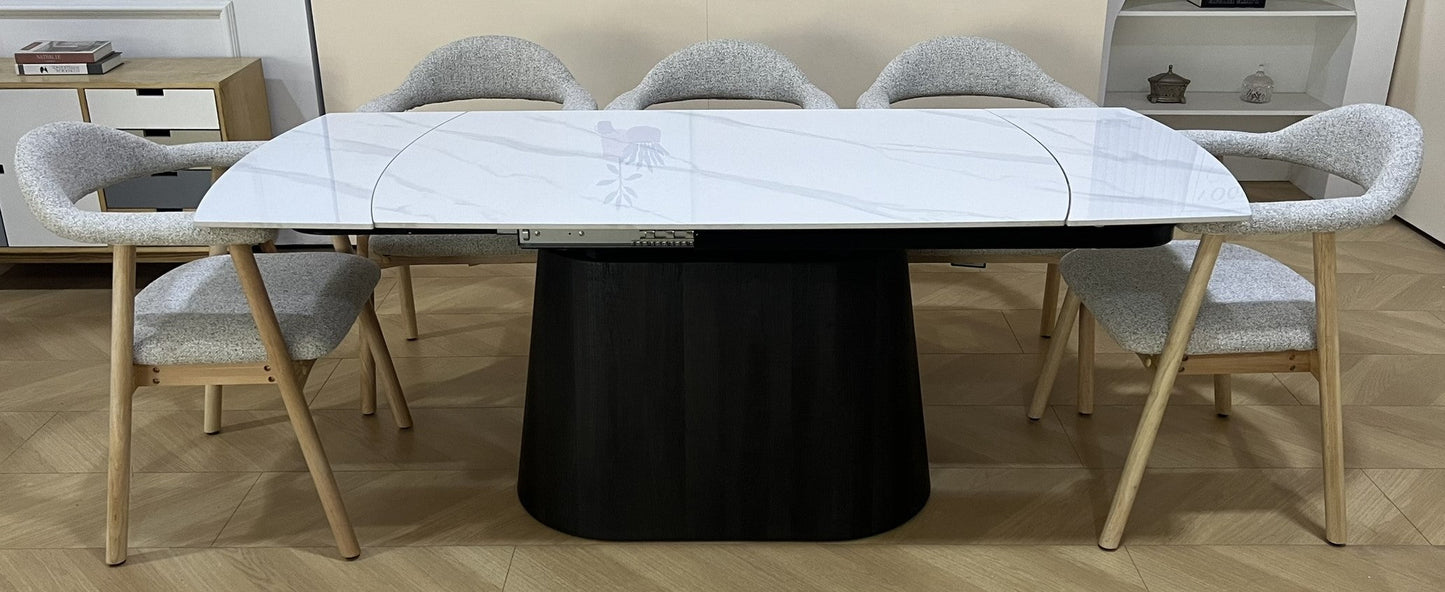 Cleo Twist Dining Set White with Mixed Colour Hendrix Chairs