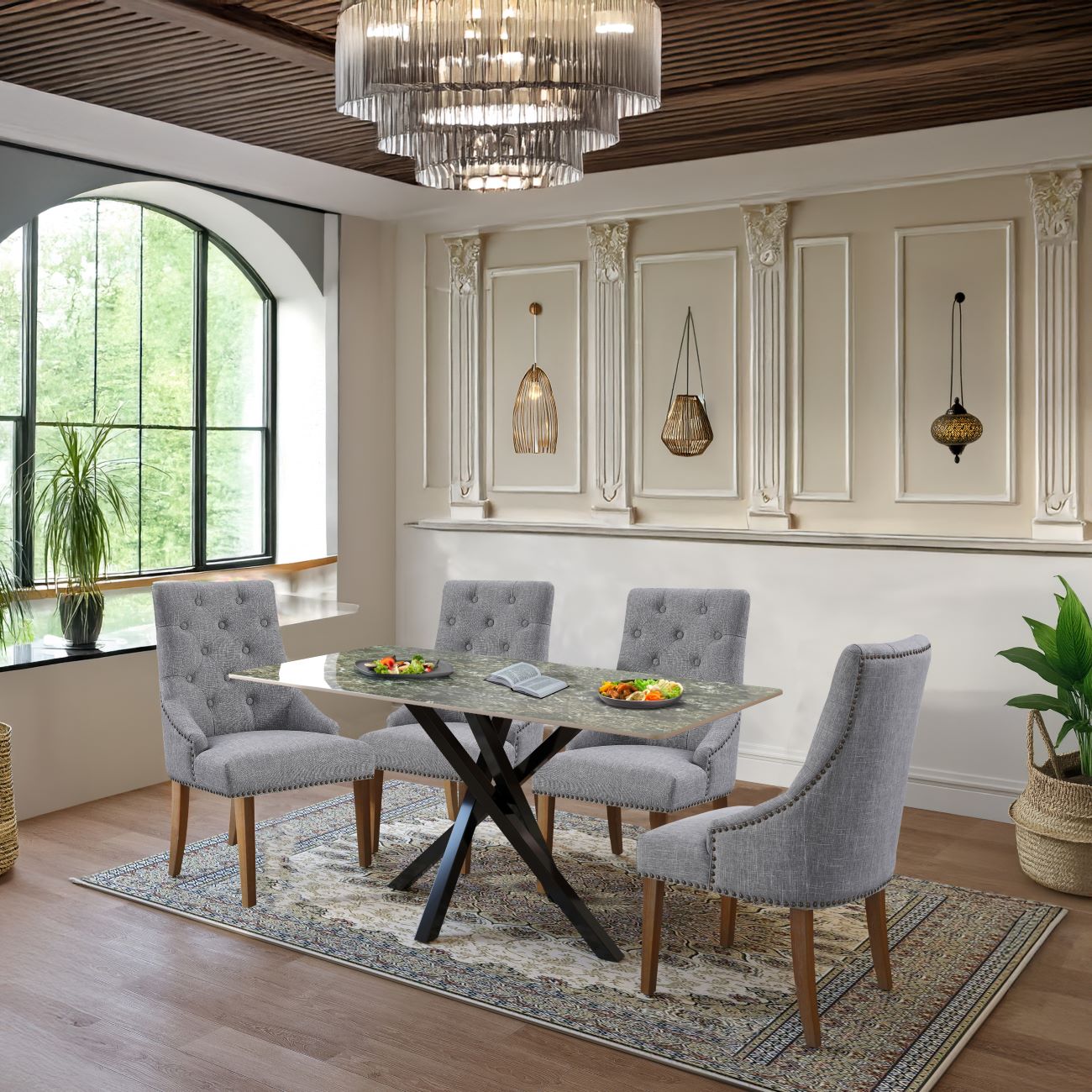 Joshua Dining Set with 4 Serena Chairs
