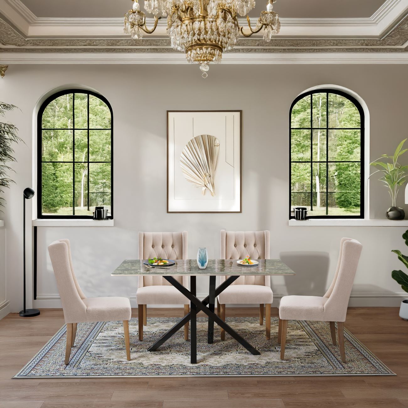 Joshua Dining Set with 4 Delta Chairs