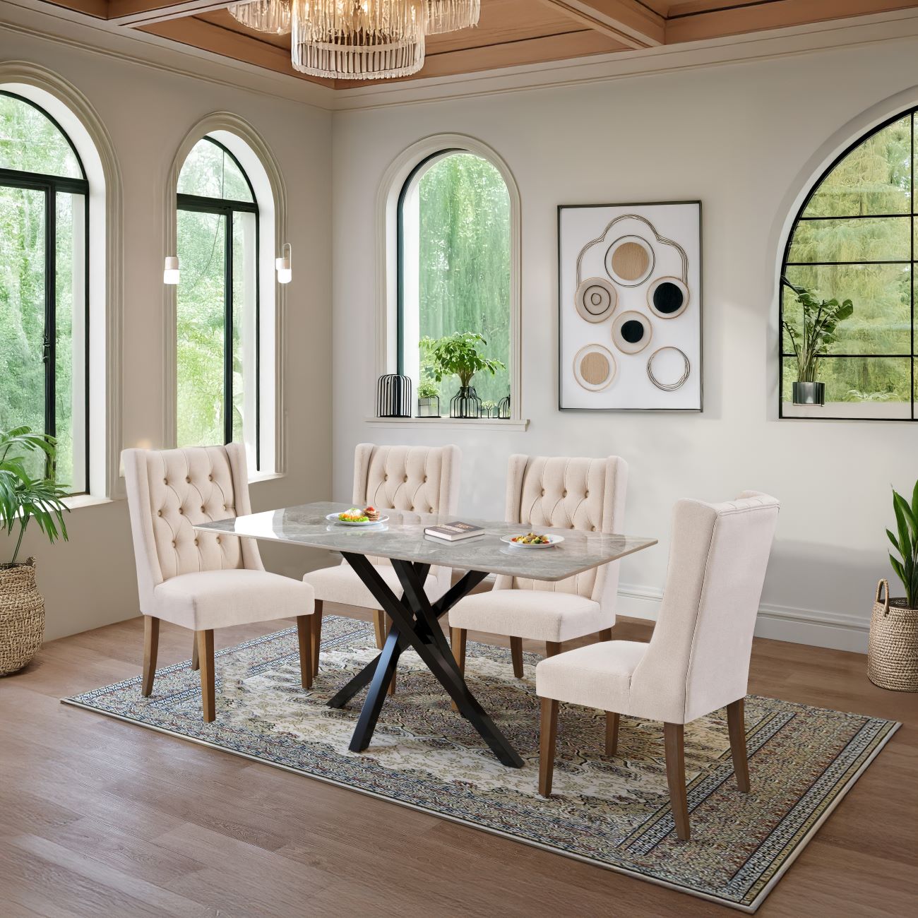 Joshua Dining Set with 4 Delta Chairs