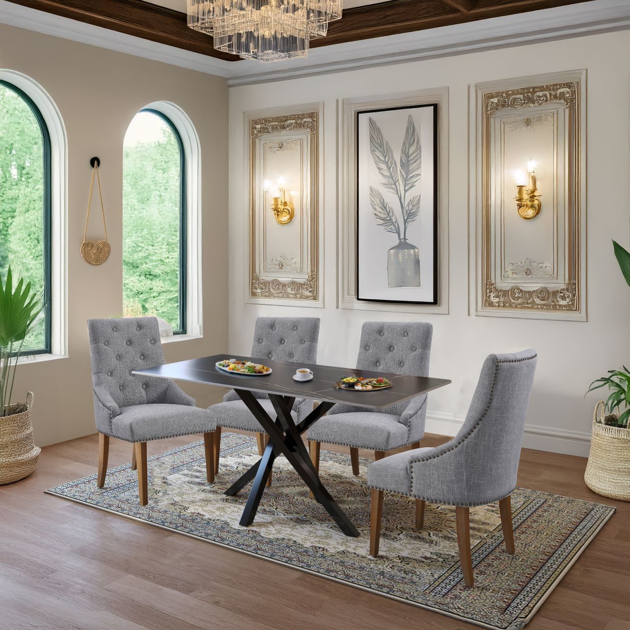 Joshua Dining Set with 4 Serena Chairs