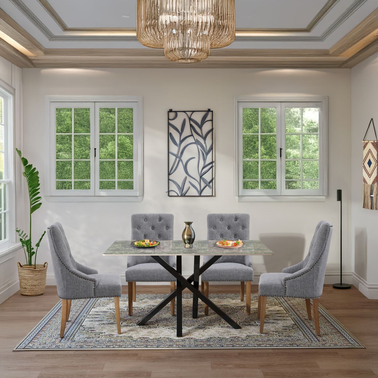 Joshua Dining Set with 4 Serena Chairs