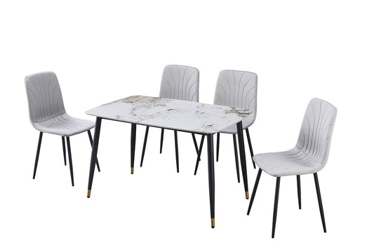 Luxe Marble Effect Dining Table