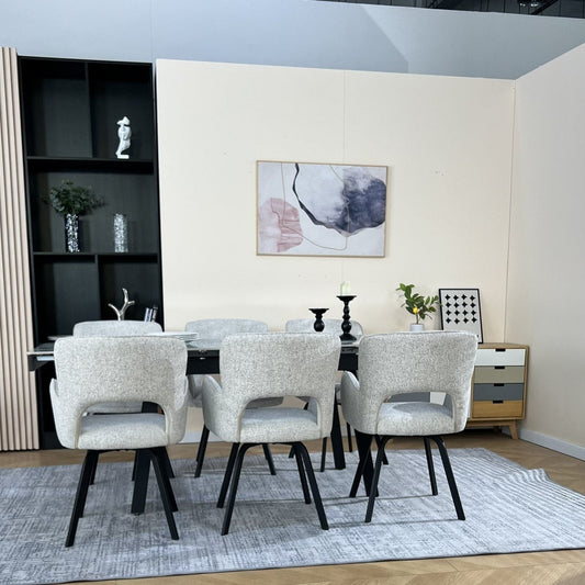 Marlow Green Ceramic Dining Set with 6 Brutas Hevre 22