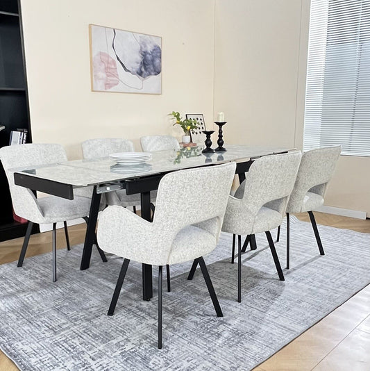 Marlow Green Ceramic Dining Set with 6 Brutas Hevre 22